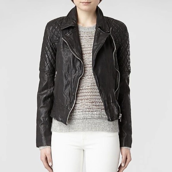 Allsaints walker quilted leather motorcycle jacket 6